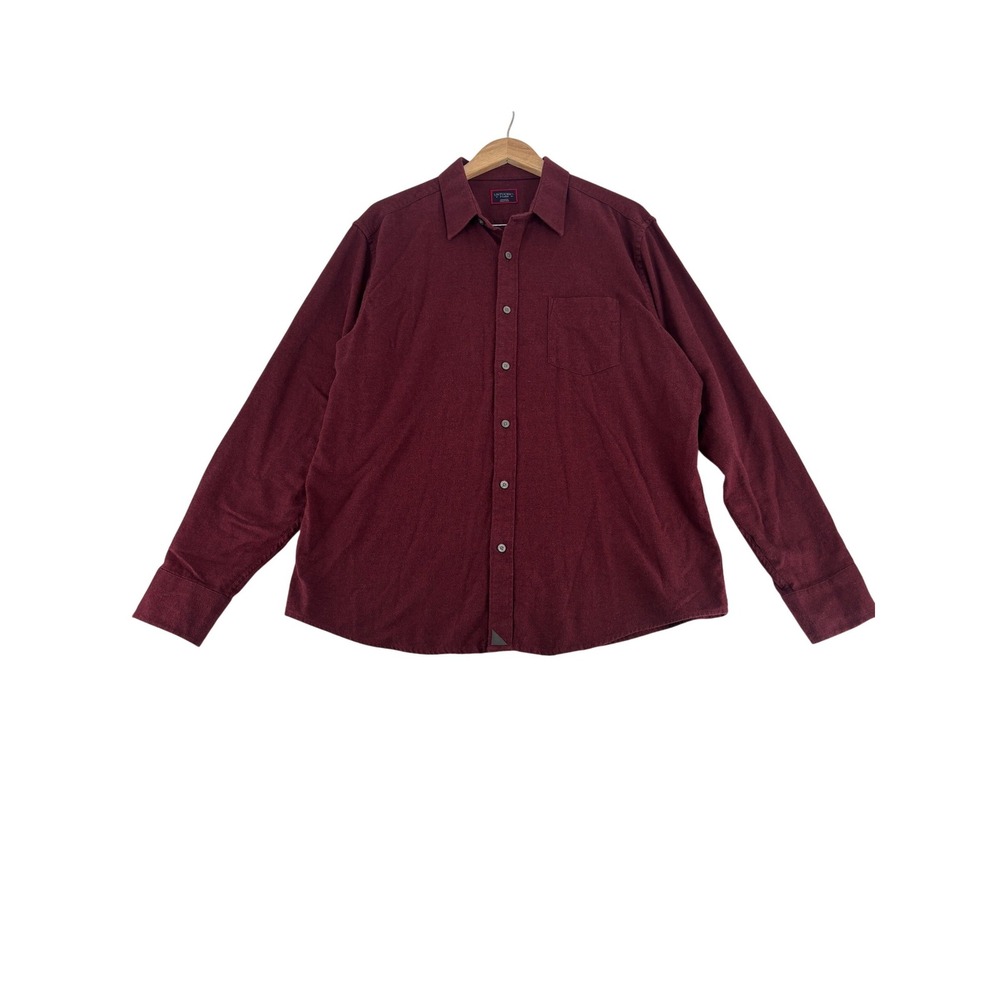 UNTUCKit Sherwood Flannel Shirt‎ Mens XL Burgundy Long Sleeve Button Down